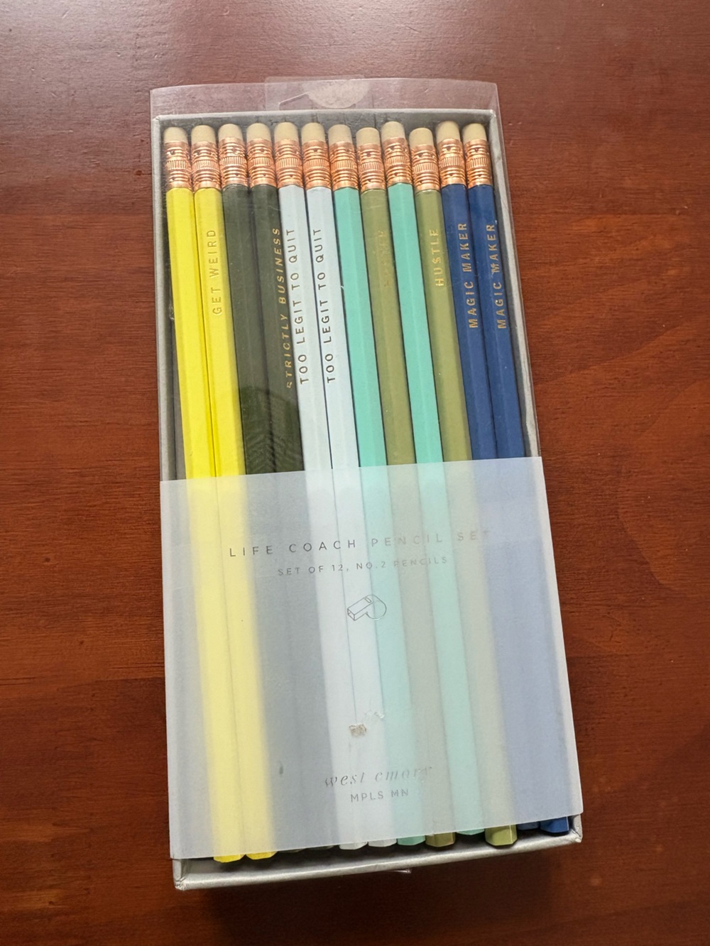 West Emory box of life coach pencils novelty set